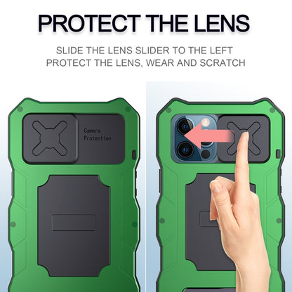 For iPhone 12 Pro Max Metal + Silicone Sliding Camshield Holder Phone Case(Silver) - iPhone 12 Pro Max Cases by buy2fix | Online Shopping UK | buy2fix