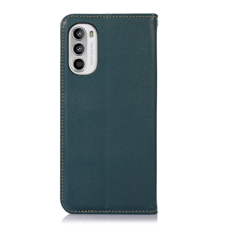 For Motorola Moto G52 4G KHAZNEH Nappa Top Layer Cowhide Leather Phone Case(Green) - Motorola Cases by buy2fix | Online Shopping UK | buy2fix