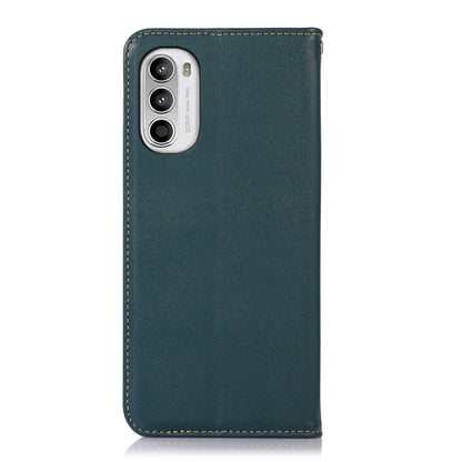 For Motorola Moto G52 4G KHAZNEH Nappa Top Layer Cowhide Leather Phone Case(Green) - Motorola Cases by buy2fix | Online Shopping UK | buy2fix