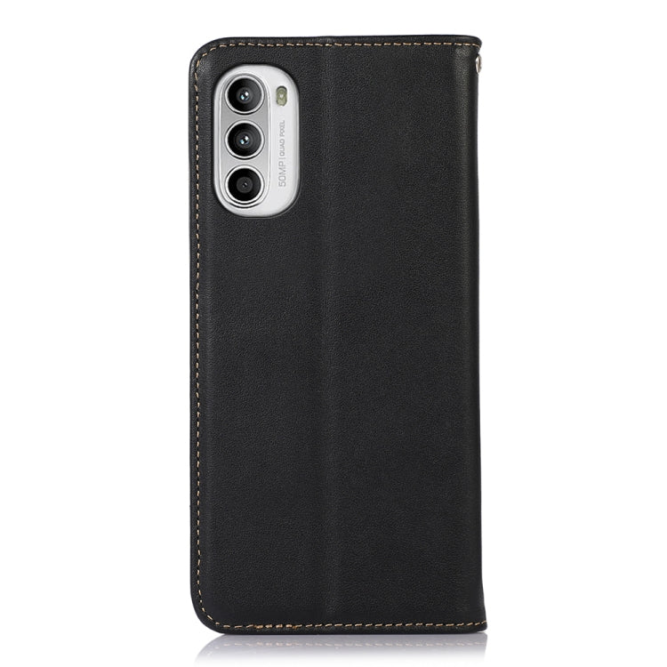 For Motorola Moto G52 4G KHAZNEH Nappa Top Layer Cowhide Leather Phone Case(Black) - Motorola Cases by buy2fix | Online Shopping UK | buy2fix