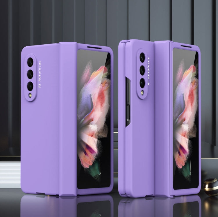 For Samsung Galaxy Z Fold3 5G 360 Full Body Hinge Flip Phone Case(Purple) - Galaxy Phone Cases by buy2fix | Online Shopping UK | buy2fix