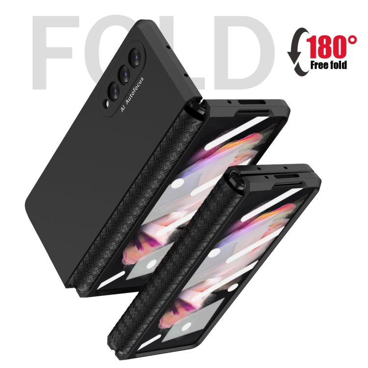 For Samsung Galaxy Z Fold3 5G 360 Full Body TPU Hinge Flip Phone Case(Black) - Galaxy Phone Cases by buy2fix | Online Shopping UK | buy2fix