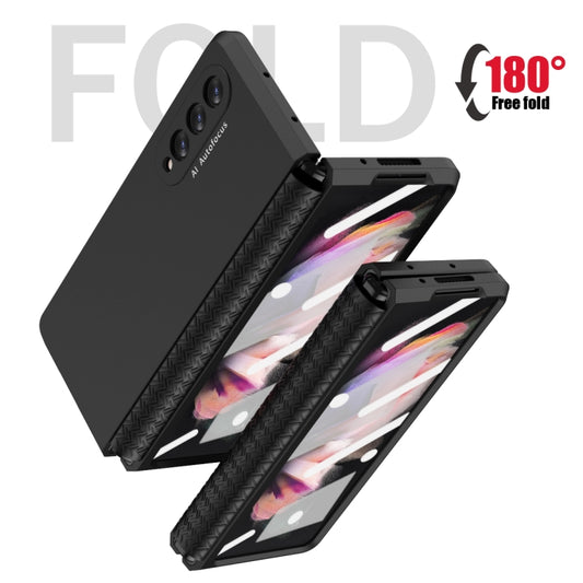For Samsung Galaxy Z Fold3 5G 360 Full Body TPU Hinge Flip Phone Case(Black) - Galaxy Phone Cases by buy2fix | Online Shopping UK | buy2fix