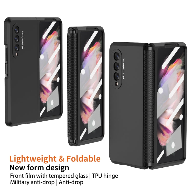 For Samsung Galaxy Z Fold3 5G 360 Full Body TPU Hinge Flip Phone Case(Black) - Galaxy Phone Cases by buy2fix | Online Shopping UK | buy2fix