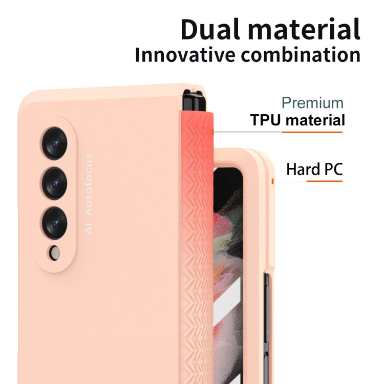 For Samsung Galaxy Z Fold3 5G 360 Full Body TPU Hinge Flip Phone Case(Pink) - Galaxy Phone Cases by buy2fix | Online Shopping UK | buy2fix