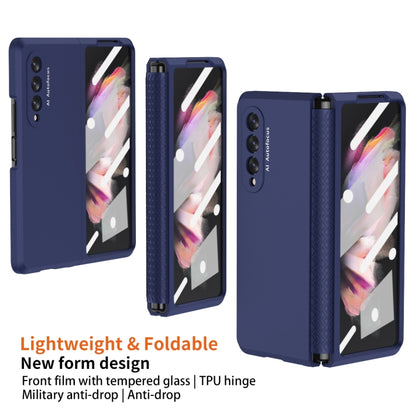 For Samsung Galaxy Z Fold3 5G 360 Full Body TPU Hinge Flip Phone Case(Blue) - Galaxy Phone Cases by buy2fix | Online Shopping UK | buy2fix
