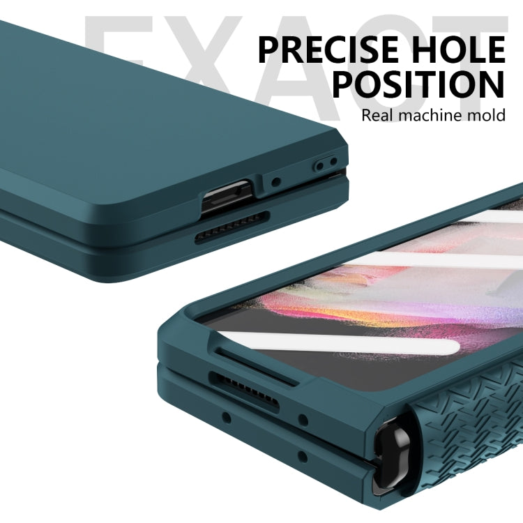 For Samsung Galaxy Z Fold3 5G 360 Full Body TPU Hinge Flip Phone Case(Green) - Galaxy Phone Cases by buy2fix | Online Shopping UK | buy2fix