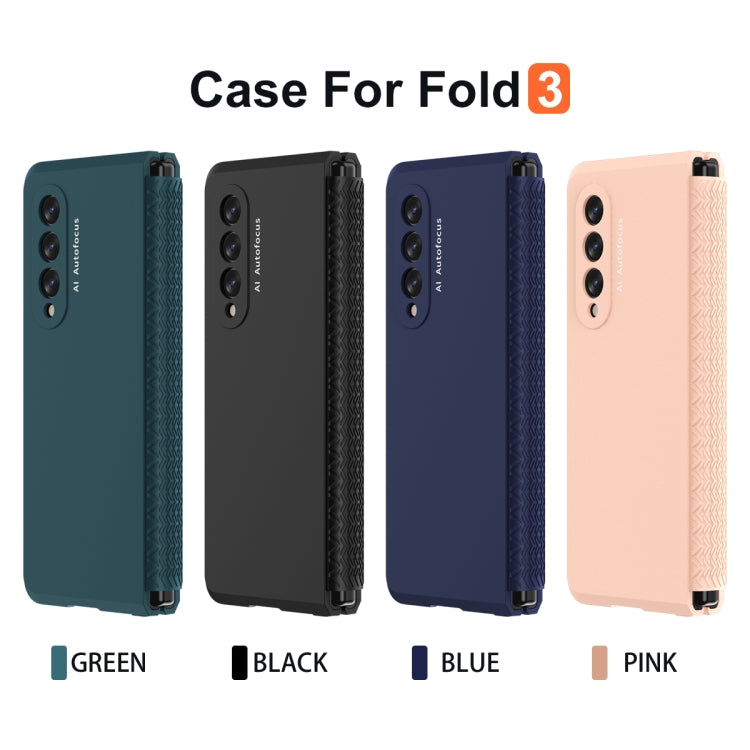 For Samsung Galaxy Z Fold3 5G 360 Full Body TPU Hinge Flip Phone Case(Pink) - Galaxy Phone Cases by buy2fix | Online Shopping UK | buy2fix