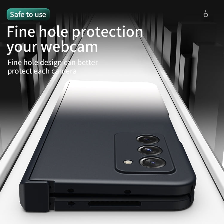 For Samsung Galaxy Z Fold2 5G Colorful Gradient Tempered Film Integrated Phone Case(Black White) - Galaxy Phone Cases by buy2fix | Online Shopping UK | buy2fix