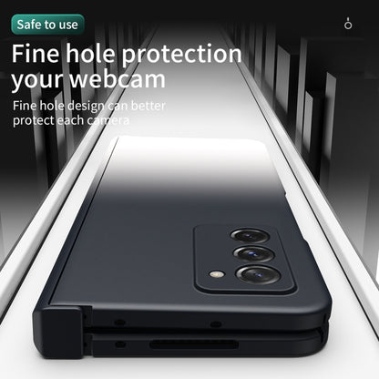 For Samsung Galaxy Z Fold2 5G Colorful Gradient Tempered Film Integrated Phone Case(Black White) - Galaxy Phone Cases by buy2fix | Online Shopping UK | buy2fix