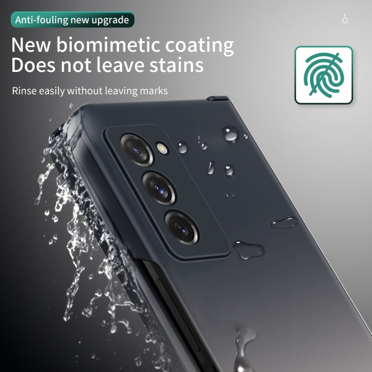 For Samsung Galaxy Z Fold2 5G Colorful Gradient Tempered Film Integrated Phone Case(Black White) - Galaxy Phone Cases by buy2fix | Online Shopping UK | buy2fix