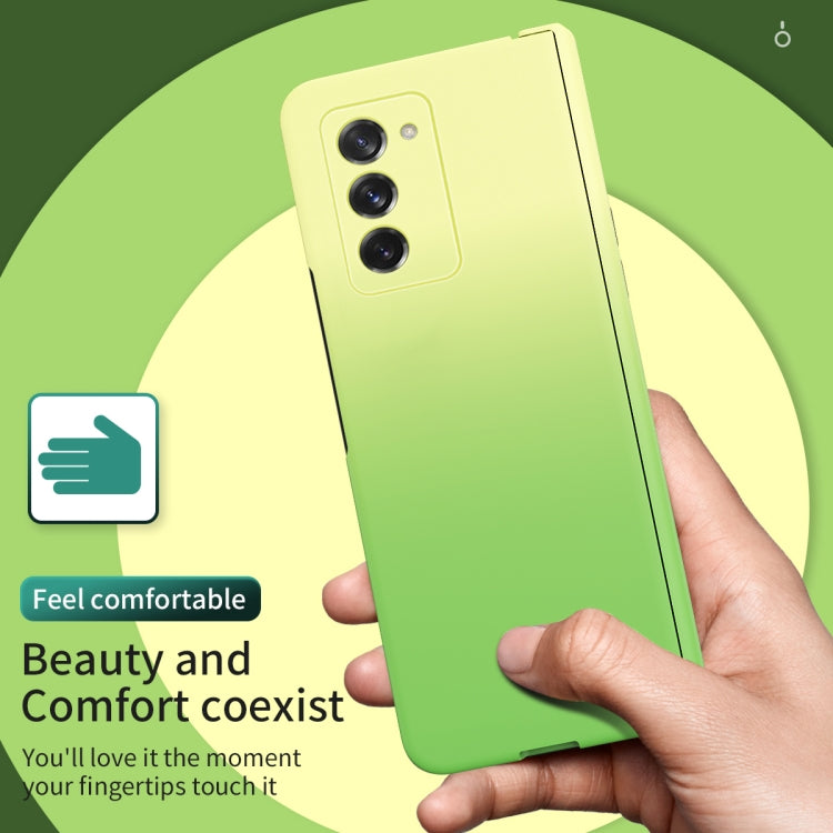 For Samsung Galaxy Z Fold2 5G Colorful Gradient Tempered Film Integrated Phone Case(Green) - Galaxy Phone Cases by buy2fix | Online Shopping UK | buy2fix