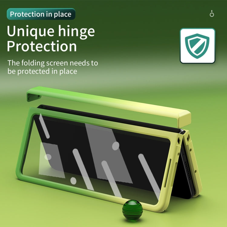 For Samsung Galaxy Z Fold2 5G Colorful Gradient Tempered Film Integrated Phone Case(Green) - Galaxy Phone Cases by buy2fix | Online Shopping UK | buy2fix