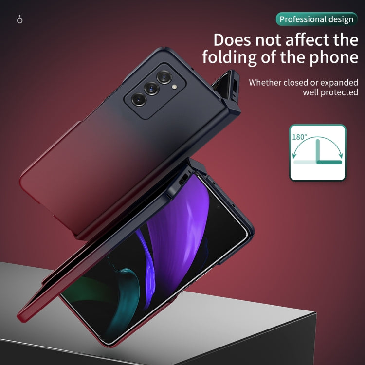 For Samsung Galaxy Z Fold2 5G Colorful Gradient Tempered Film Integrated Phone Case(Blue Red) - Galaxy Phone Cases by buy2fix | Online Shopping UK | buy2fix
