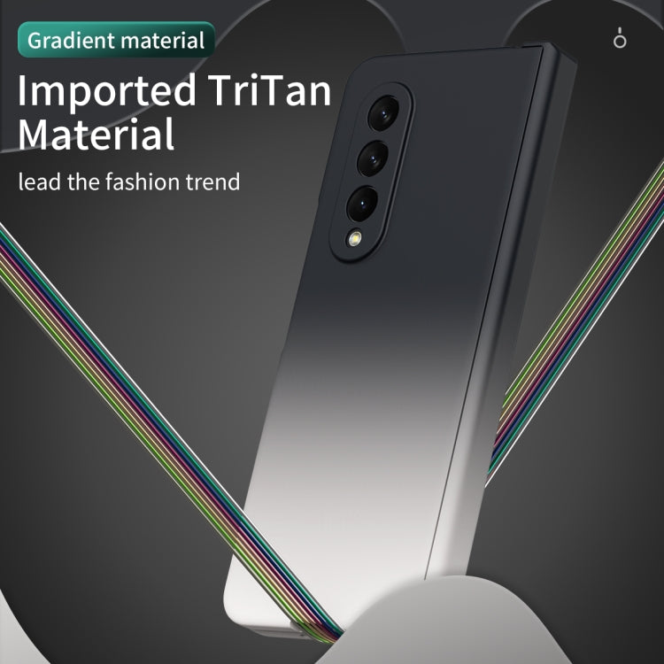For Samsung Galaxy Z Fold3 5G Colorful Gradient Tempered Film Integrated Phone Case(Black White) - Galaxy Phone Cases by buy2fix | Online Shopping UK | buy2fix