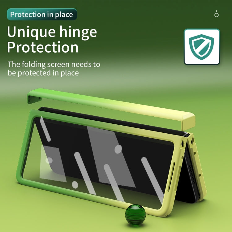 For Samsung Galaxy Z Fold3 5G Colorful Gradient Tempered Film Integrated Phone Case(Green) - Galaxy Phone Cases by buy2fix | Online Shopping UK | buy2fix