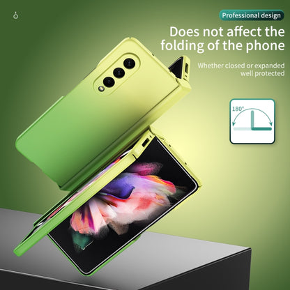 For Samsung Galaxy Z Fold3 5G Colorful Gradient Tempered Film Integrated Phone Case(Green) - Galaxy Phone Cases by buy2fix | Online Shopping UK | buy2fix