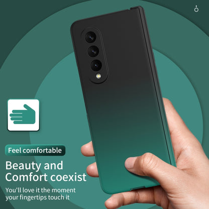 For Samsung Galaxy Z Fold3 5G Colorful Gradient Tempered Film Integrated Phone Case(Cyan) - Galaxy Phone Cases by buy2fix | Online Shopping UK | buy2fix