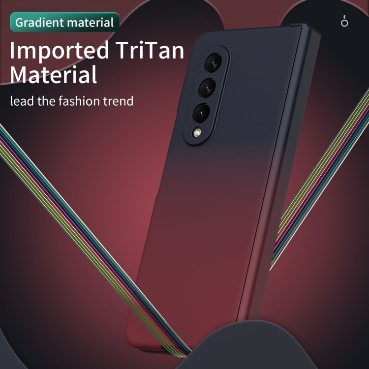 For Samsung Galaxy Z Fold3 5G Colorful Gradient Tempered Film Integrated Phone Case(Blue Red) - Galaxy Phone Cases by buy2fix | Online Shopping UK | buy2fix