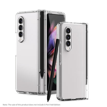 For Samsung Galaxy Z Fold3 5G 360 Full Body Hinge Flip Phone Case with Pen Slot(Transparent) - Galaxy Phone Cases by buy2fix | Online Shopping UK | buy2fix