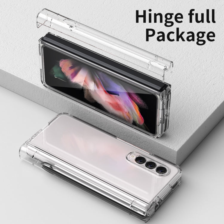 For Samsung Galaxy Z Fold3 5G 360 Full Body Hinge Flip Phone Case with Pen Slot(Transparent) - Galaxy Phone Cases by buy2fix | Online Shopping UK | buy2fix