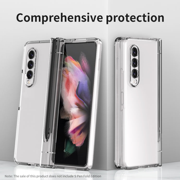 For Samsung Galaxy Z Fold3 5G 360 Full Body Hinge Flip Phone Case with Pen Slot(Transparent) - Galaxy Phone Cases by buy2fix | Online Shopping UK | buy2fix
