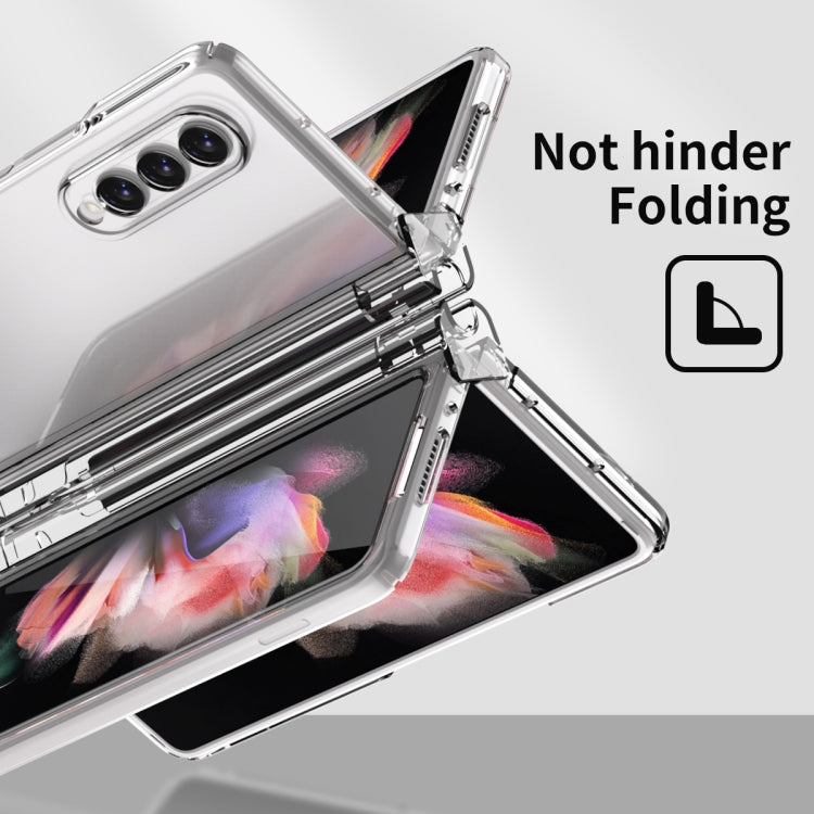 For Samsung Galaxy Z Fold3 5G 360 Full Body Hinge Flip Phone Case with Pen Slot(Transparent) - Galaxy Phone Cases by buy2fix | Online Shopping UK | buy2fix