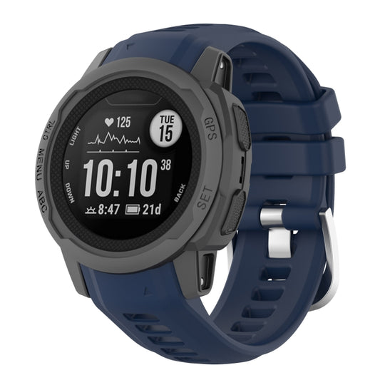 For Garmin Instinct 2S Silicone Watch Band(Navy Blue)