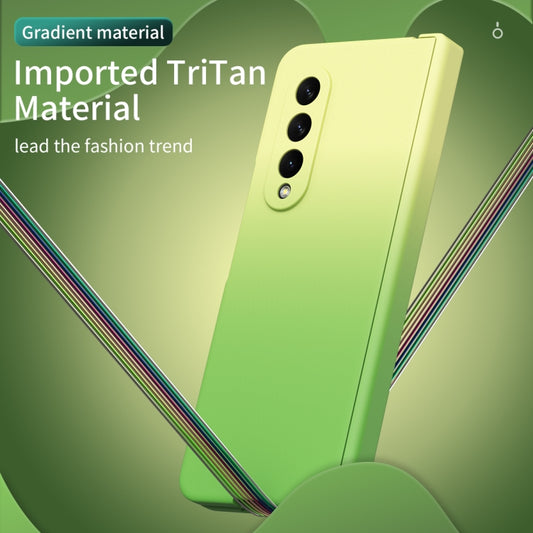 For Samsung Galaxy Z Fold3 5G Gradient Color Hinge Flip Phone Case With Film(Green) - Galaxy Phone Cases by buy2fix | Online Shopping UK | buy2fix
