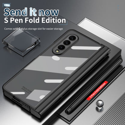 For Samsung Galaxy Z Fold3 5G 360 Full Body Electroplating Hinge Phone Case with Stylus(Black) - Galaxy Phone Cases by buy2fix | Online Shopping UK | buy2fix