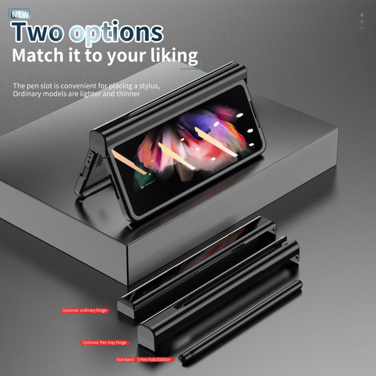 For Samsung Galaxy Z Fold3 5G 360 Full Body Electroplating Hinge Phone Case with Stylus(Black) - Galaxy Phone Cases by buy2fix | Online Shopping UK | buy2fix