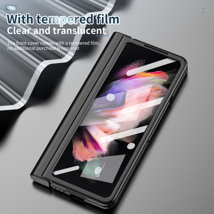 For Samsung Galaxy Z Fold3 5G 360 Full Body Electroplating Hinge Phone Case with Stylus(Black) - Galaxy Phone Cases by buy2fix | Online Shopping UK | buy2fix
