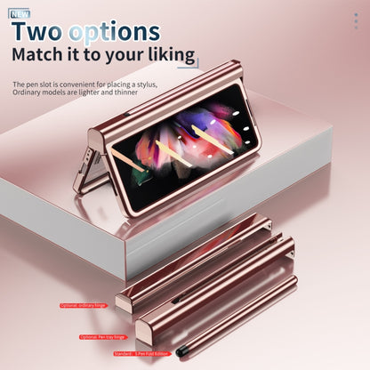 For Samsung Galaxy Z Fold3 5G 360 Full Body Electroplating Hinge Phone Case with Stylus(Pink) - Galaxy Phone Cases by buy2fix | Online Shopping UK | buy2fix