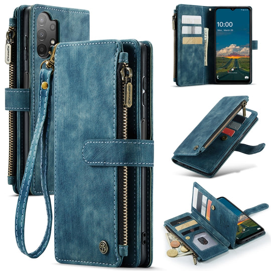 For Samsung Galaxy A13 4G/A13 5G/A04S/A04/M13 5G CaseMe C30 Multifunctional Phone Leather Case(Blue)