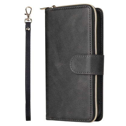 For iPhone 13 Pro 9 Card Slots Zipper Wallet Bag Leather Phone Case (Black) - iPhone 13 Pro Cases by buy2fix | Online Shopping UK | buy2fix