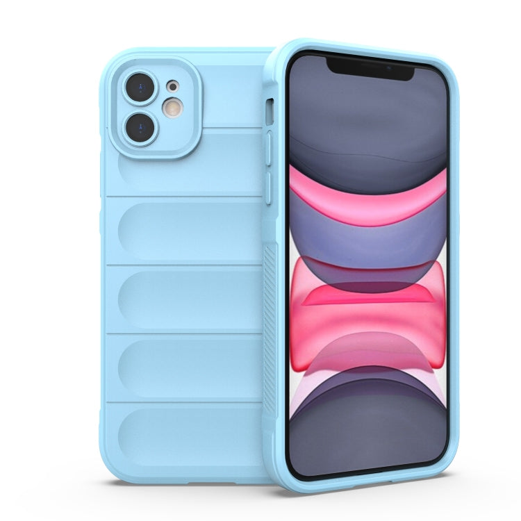 For iPhone 11 Magic Shield TPU + Flannel Phone Case (Light Blue) by buy2fix