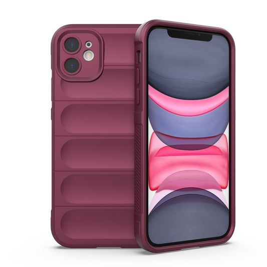 For iPhone 11 Magic Shield TPU + Flannel Phone Case (Wine Red) by buy2fix