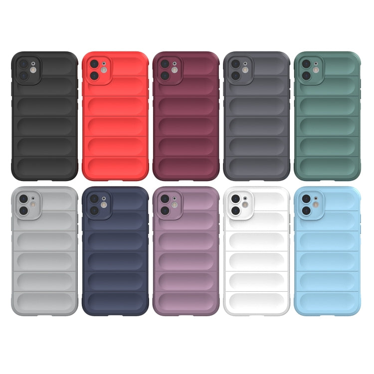 For iPhone 11 Magic Shield TPU + Flannel Phone Case (Wine Red) by buy2fix
