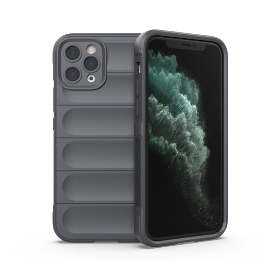 For iPhone 11 Pro Magic Shield TPU + Flannel Phone Case (Dark Grey) by buy2fix