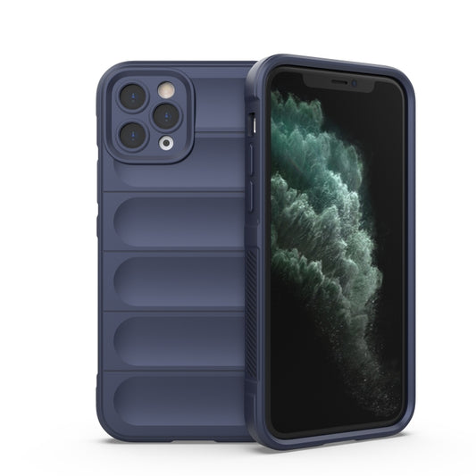 For iPhone 11 Pro Magic Shield TPU + Flannel Phone Case (Dark Blue) by buy2fix