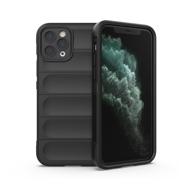 For iPhone 11 Pro Max Magic Shield TPU + Flannel Phone Case (Black) by buy2fix