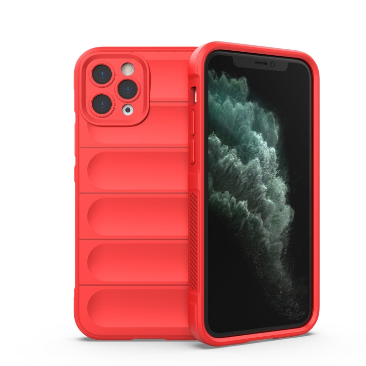 For iPhone 11 Pro Max Magic Shield TPU + Flannel Phone Case (Red) by buy2fix