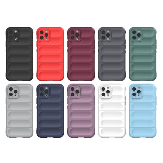 For iPhone 11 Pro Max Magic Shield TPU + Flannel Phone Case (Dark Grey) by buy2fix