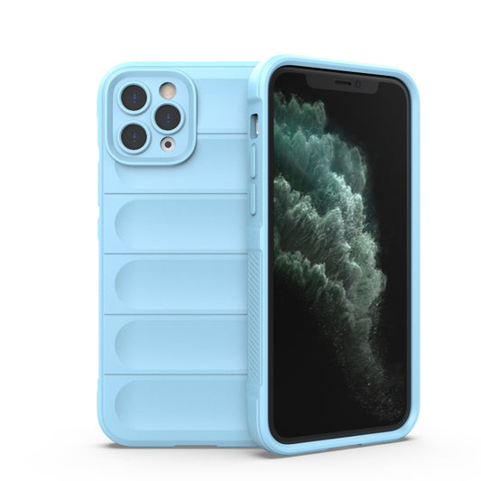 For iPhone 11 Pro Max Magic Shield TPU + Flannel Phone Case (Light Blue) by buy2fix