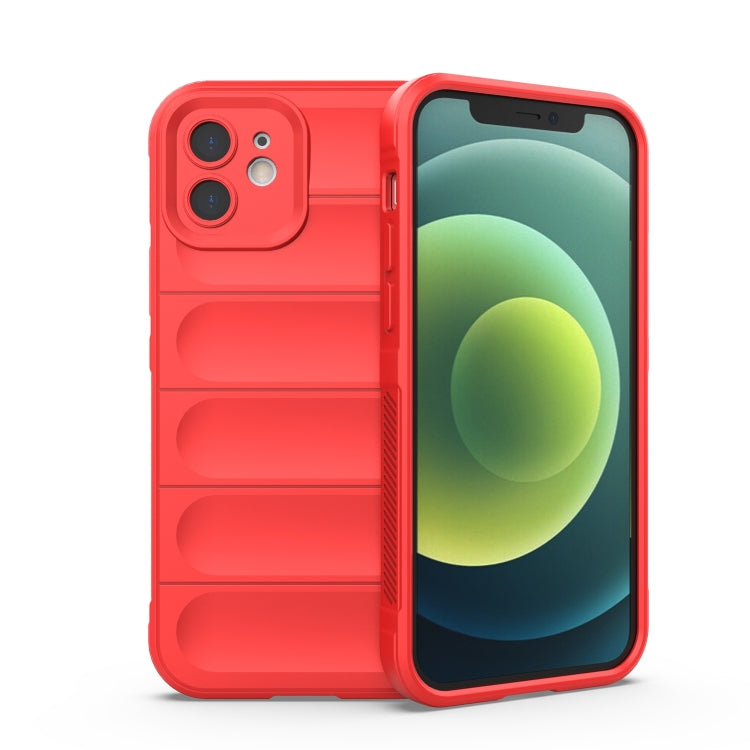 For iPhone 12 Magic Shield TPU + Flannel Phone Case(Red) by buy2fix