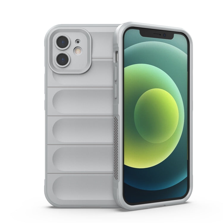 For iPhone 12 Magic Shield TPU + Flannel Phone Case(Grey) by buy2fix