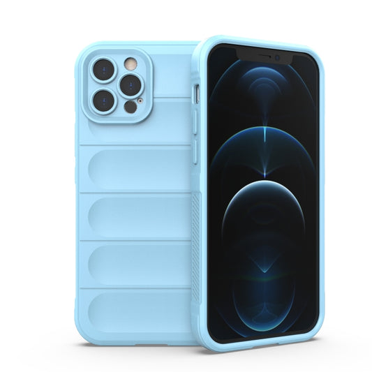 For iPhone 12 Pro Magic Shield TPU + Flannel Phone Case(Light Blue) by buy2fix