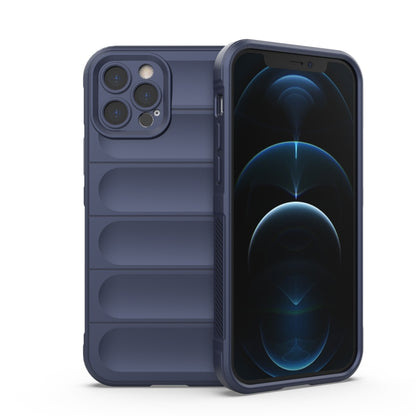 For iPhone 12 Pro Magic Shield TPU + Flannel Phone Case(Dark Blue) by buy2fix