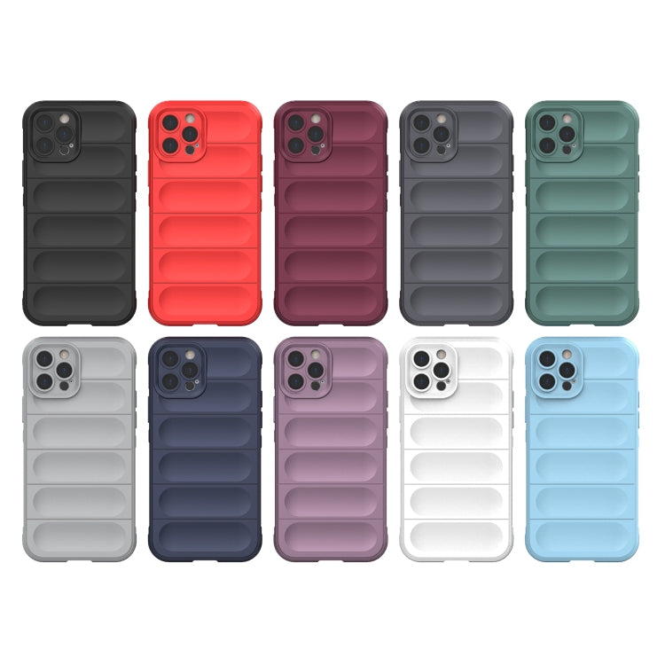 For iPhone 12 Pro Magic Shield TPU + Flannel Phone Case(Dark Blue) by buy2fix