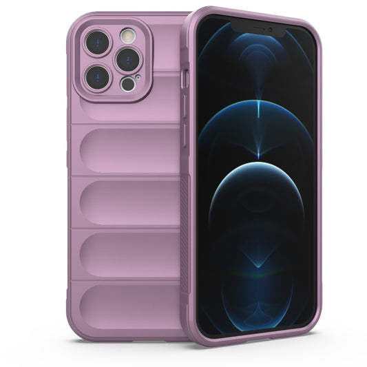 For iPhone 12 Pro Max Magic Shield TPU + Flannel Phone Case(Purple) by buy2fix